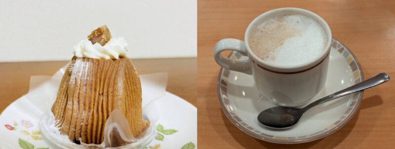 イタリア栗のモンブランとカプチーノ