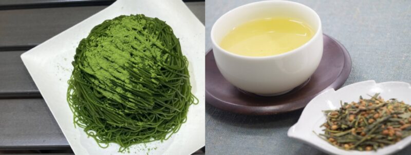 抹茶モンブランと玄米茶