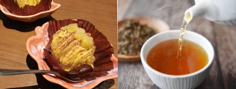 さつまいものモンブランとほうじ茶