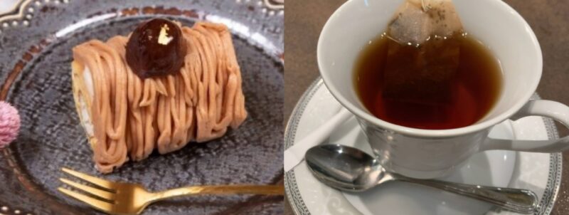 洋酒のモンブランと紅茶